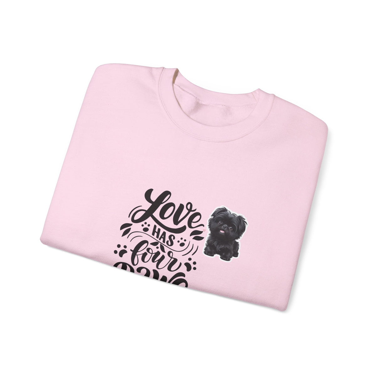 Crewneck Sweatshirt - "Love Has Four Paws" Dog Lover Graphic