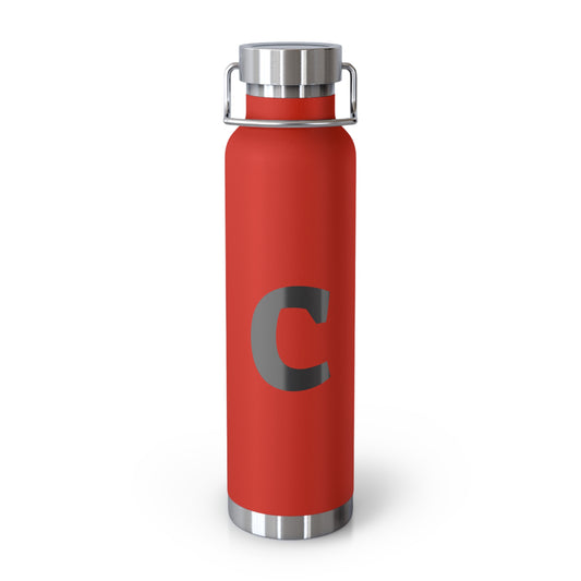 Personalized Copper Insulated Water Bottle, 22oz - "C" Custom Monogram