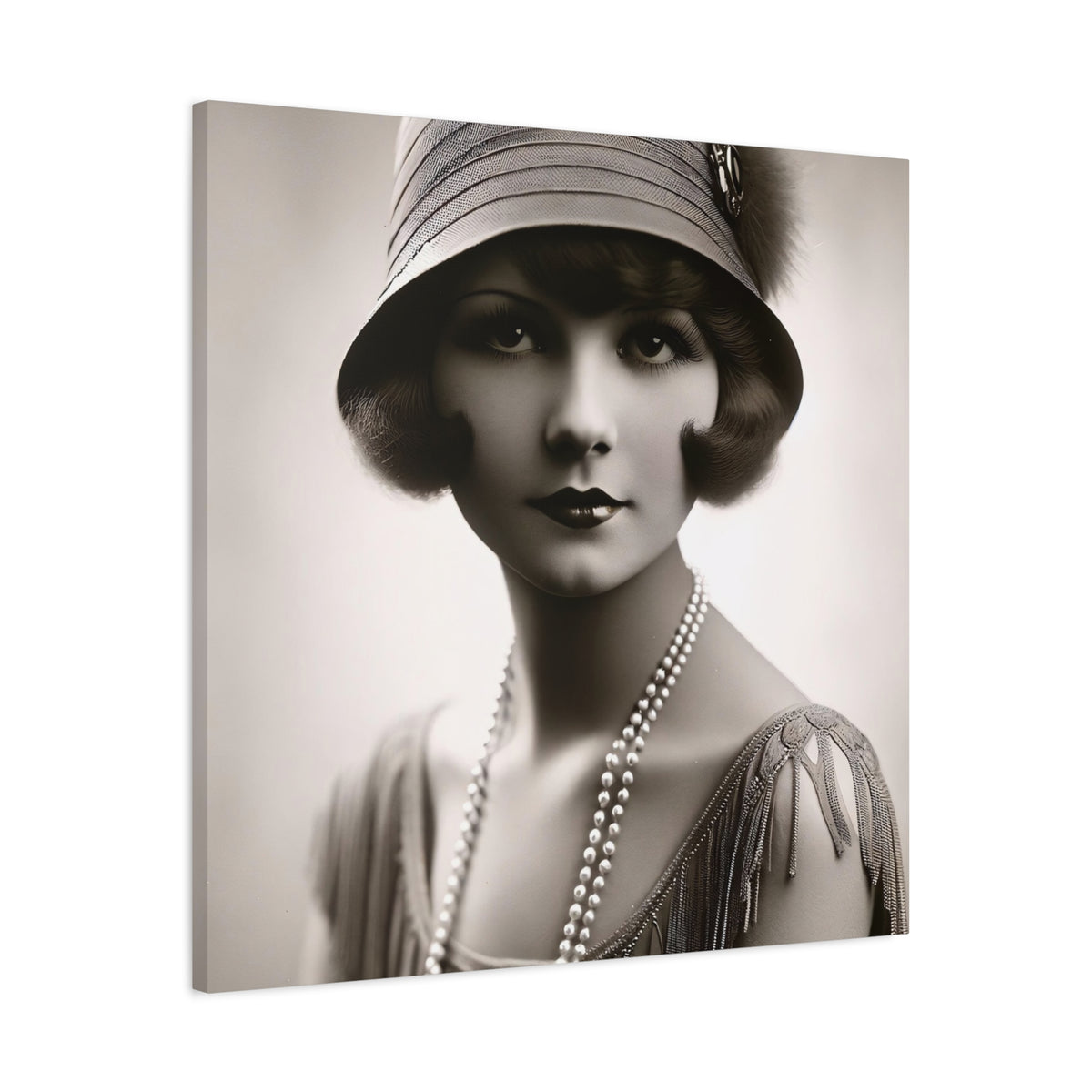 Vintage 1920s Flapper Portrait Canvas
