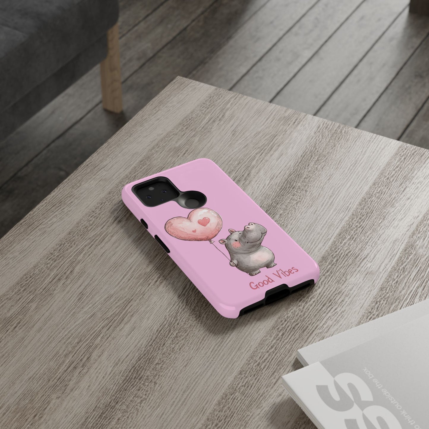 Cute Hippo Phone Case | Good Vibes, Gift for Friends, Cute Phone Accessories, Animal Lover Gift, Happy Phone Cover