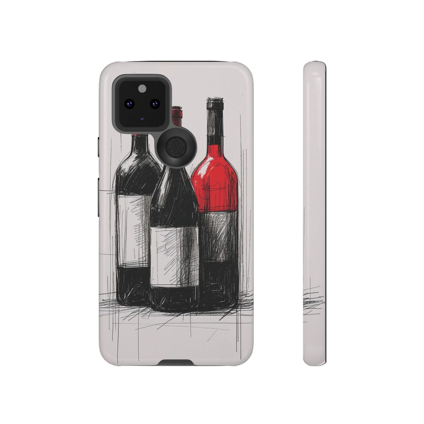 Wine Lover's Phone Case, Tough Phone Cover, Artistic Wine Design, Gift for Wine Enthusiasts, Customizable Case, Unique Wine Art