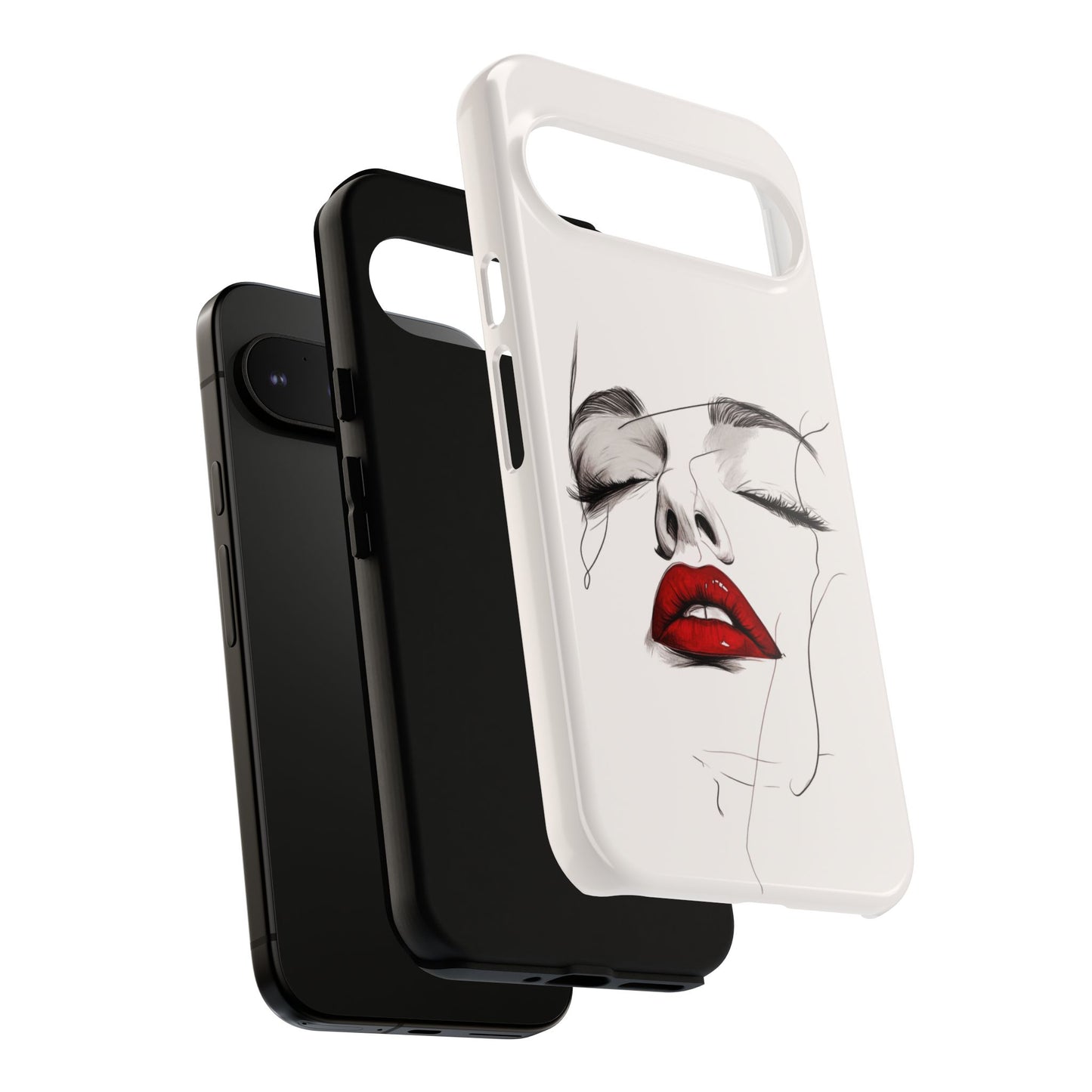 Stylish Phone Case with Artistic Lip Design, Femme Tech Accessory, Trendy Device Cover, Gift for Her, Unique Phone Accessories