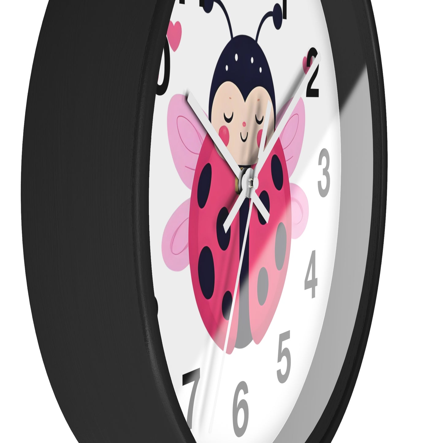 Cute Ladybug Wall Clock, Children's Room Decor, Playroom Wall Art, Birthday Gift, Nursery Timepiece