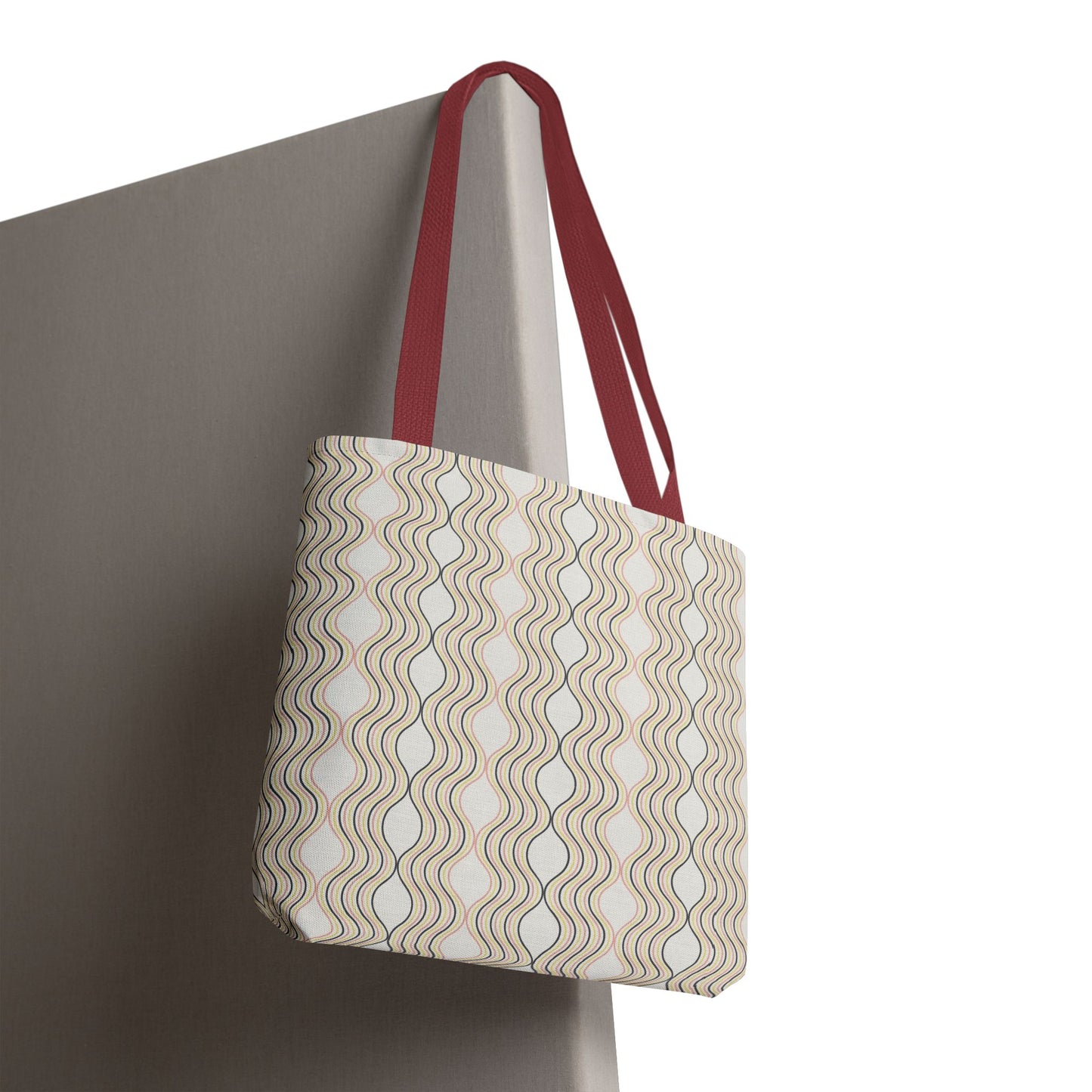 Waves Pattern Tote Bag, Boho Chic Handbag, Everyday Carry, Beach Bag, Gift for Her, Eco-Friendly Style