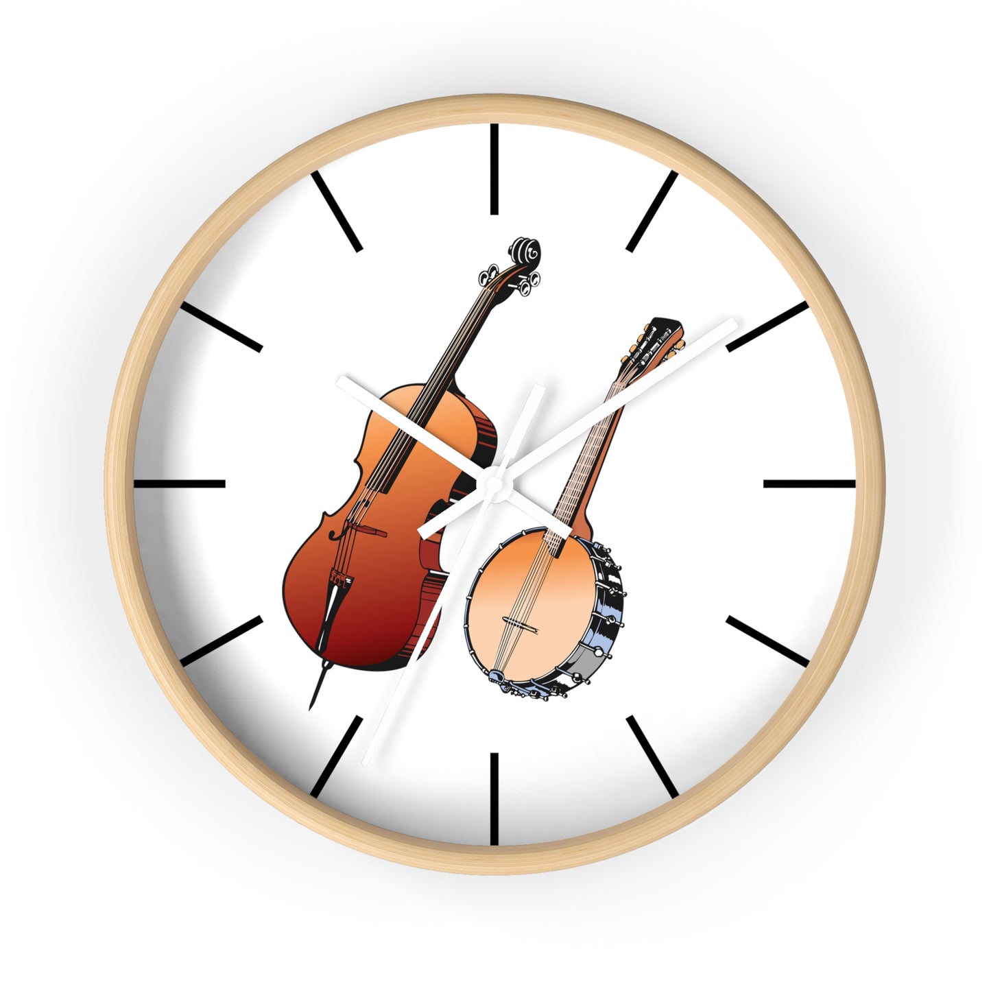 Musical Instruments Wall Clock, Rustic Home Decor, Gift for Musicians, Unique Wall Art, Music Lover's Decoration