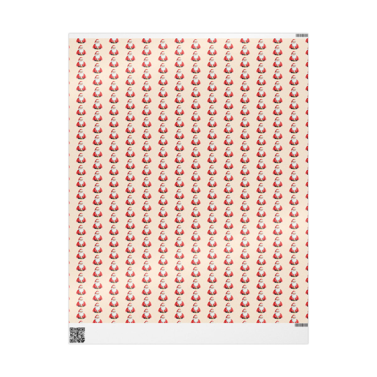 Santa Pattern Wrapping Paper Roll — Vintage Christmas Gift Wrap