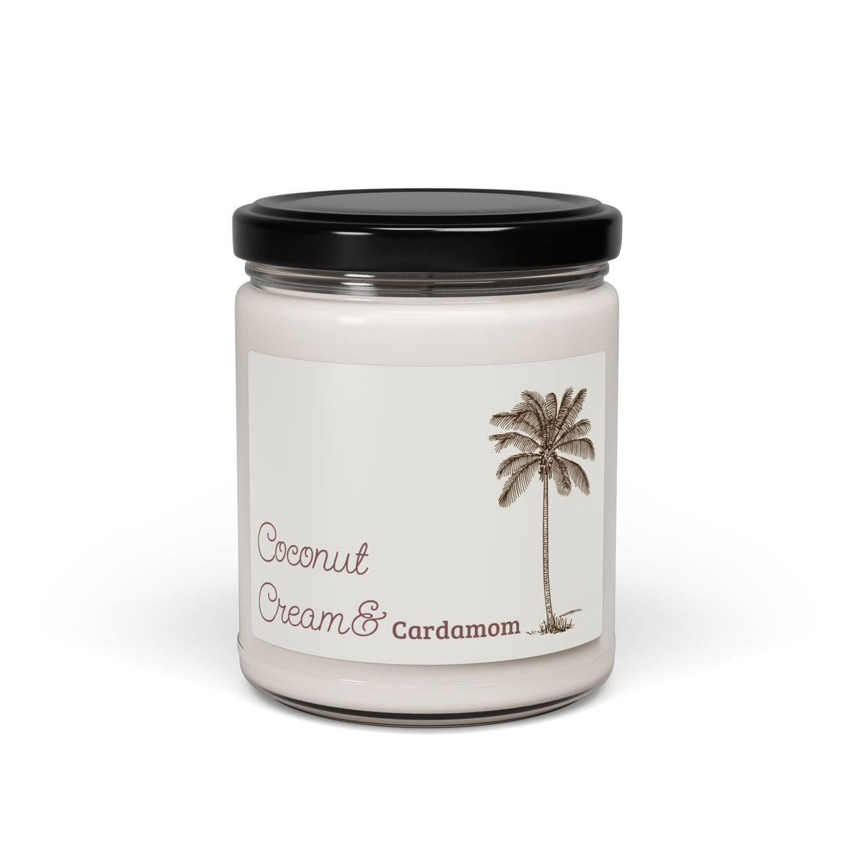Coconut Cream & Cardamom Soy Candle — 9oz Scented Jar (Tropical, Cozy Home Fragrance)
