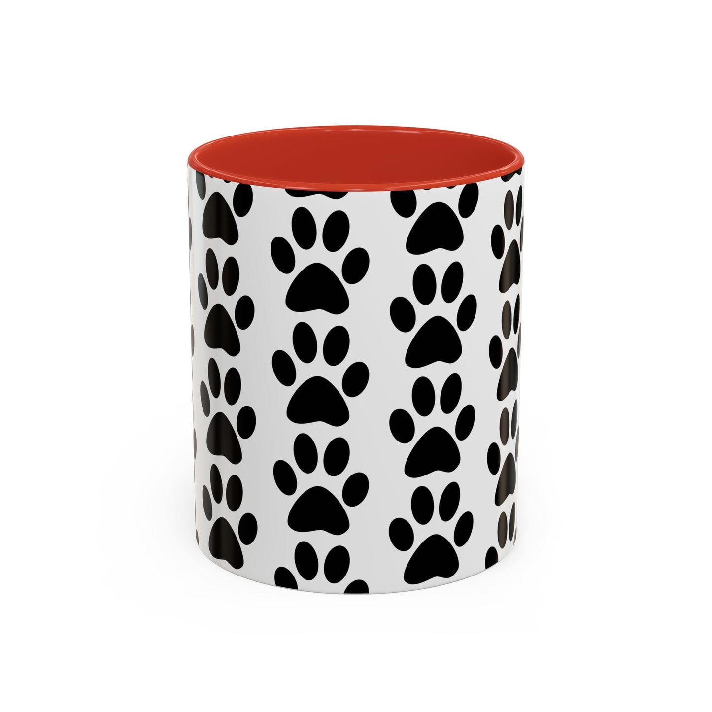 Paw Print Accent Coffee Mug - Dog Lover Gift, Black and White Pet Mug, Cute Animal Decor, Personalized Pet Owner Present, Coffee Tea Cup
