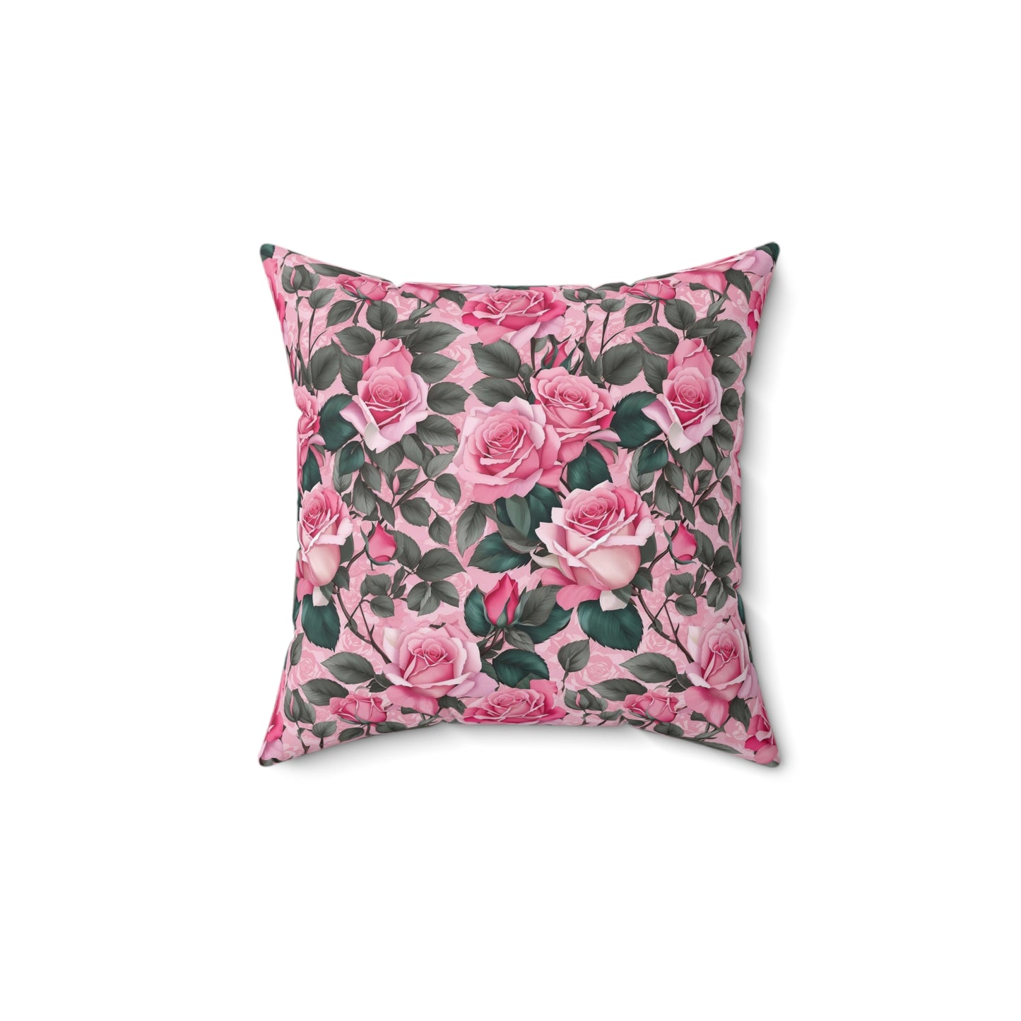 Floral Decorative Pillow, Cozy Home Accent, Pink Rose Cushion, Gift for Her, Living Room Decor, Spring Home Decor