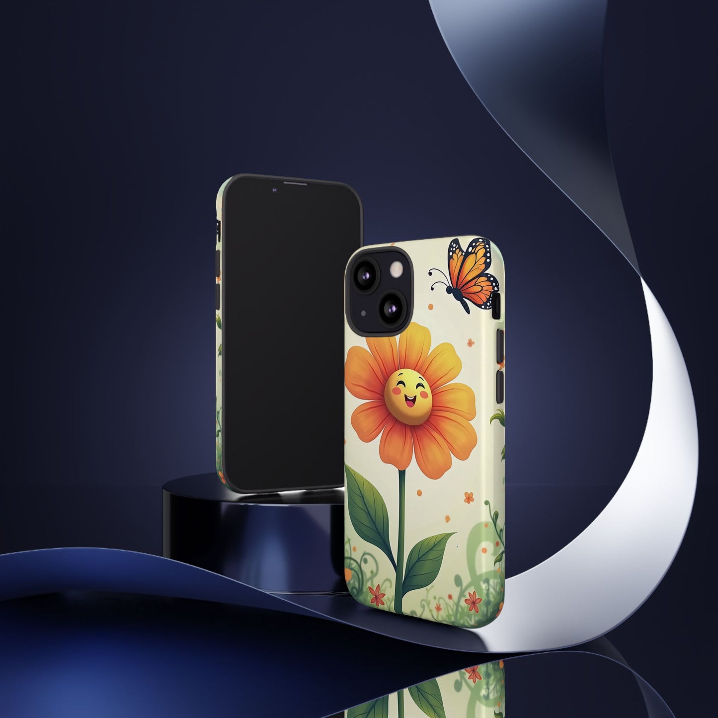 Floral Phone Case with Butterfly Design, Cute Flower Phone Cover for Nature Lovers, Eco-Friendly Gift, Spring Vibes, Birthday Present