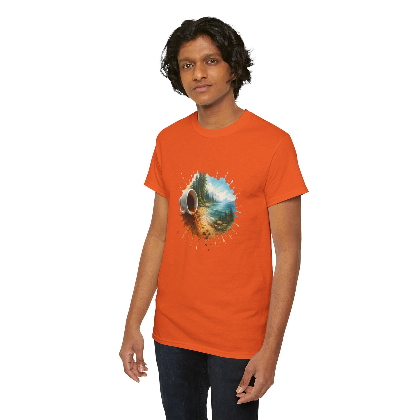 Nature-Inspired Unisex Heavy Cotton Tee, Casual Outfit, Gift for Nature Lovers, Camping Apparel, Outdoor Adventure Shirt