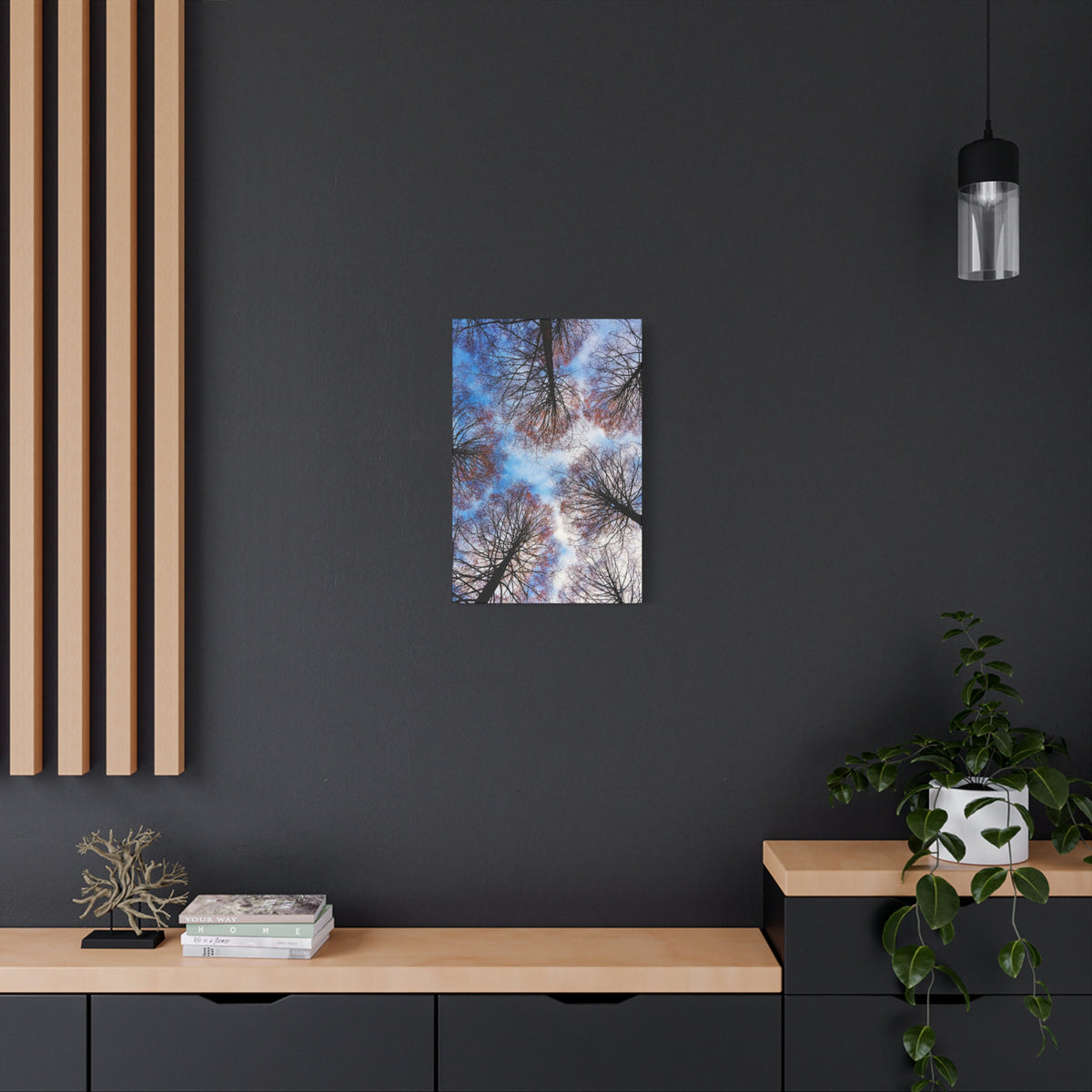 Winter Tree Canopy Matte Canvas Wall Art — Stretched 1.25"