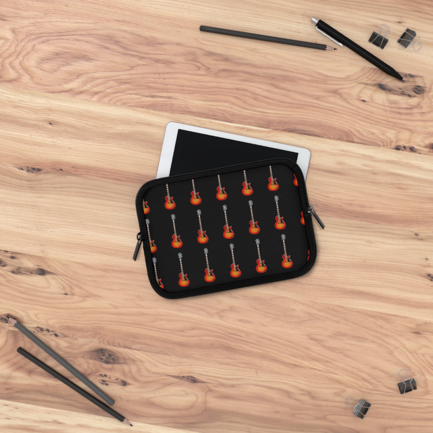 Guitar Pattern Laptop Sleeve | Music Lover Gift, Tech Organizer, Unique Laptop Case, Geek Gift, Rock Music Accessory