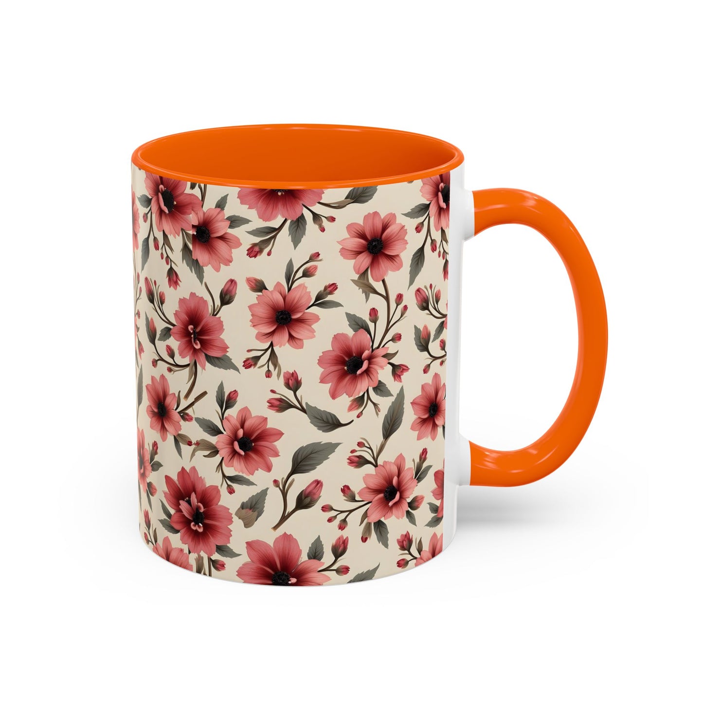 Floral Accent Coffee Mug, Cute Gift for Her, Coffee Lover's Mug, Mother's Day Gift, Housewarming Tea Mug