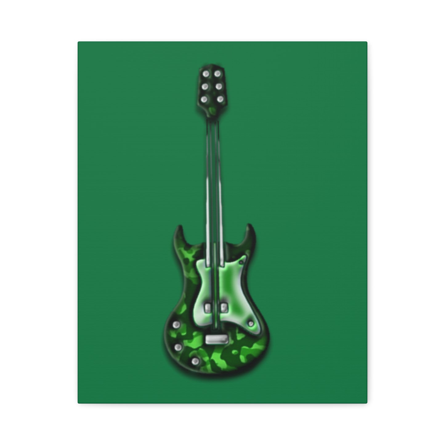 Green Electric Guitar Canvas Art, Music Wall Decor, Rock n Roll Gift, Guitar Lover's Art, Stretched Green Canvas, Home Theater Decor