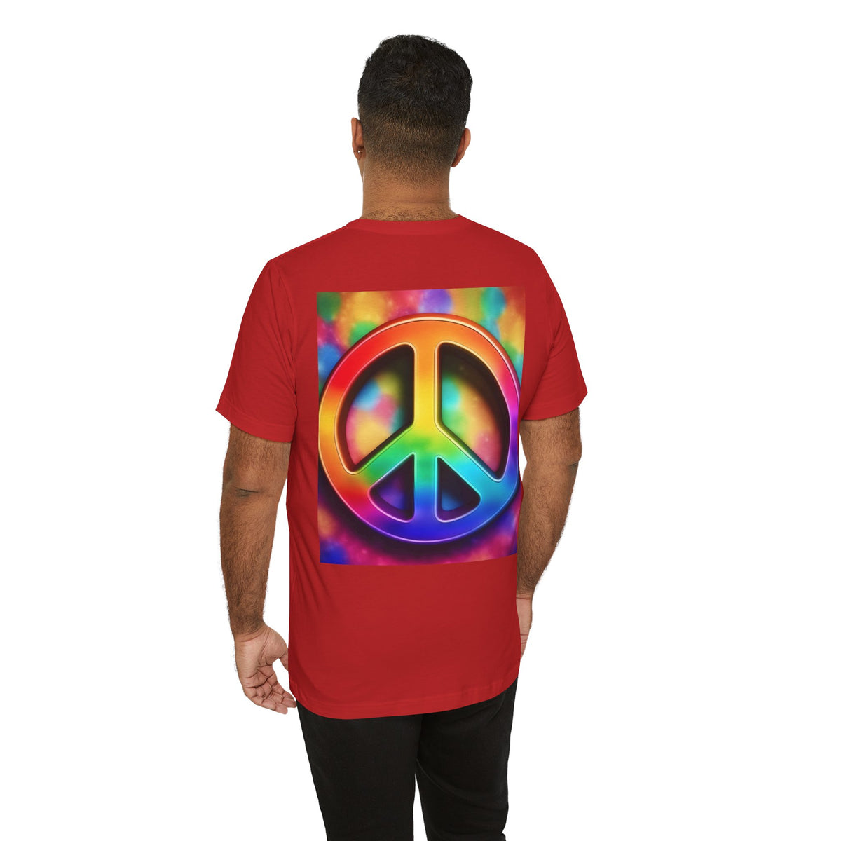 Peace Sign Tie-Dye Tee — Rainbow Hippie Peace Symbol T-Shirt