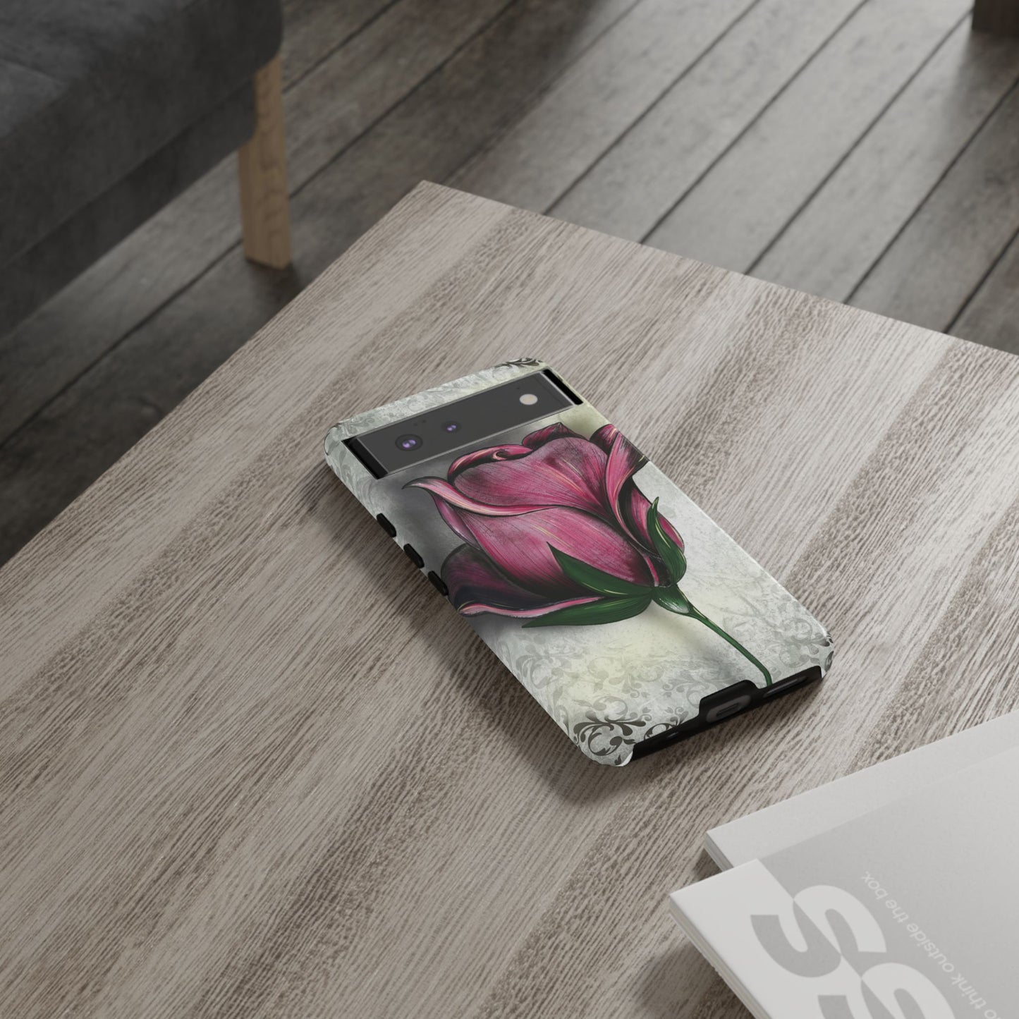 Rose Phone Case – Tough Cases, Floral Phone Cover, Gift for Her, Minimalist Design, Nature Lover's Accessory, Birthday Gift Idea