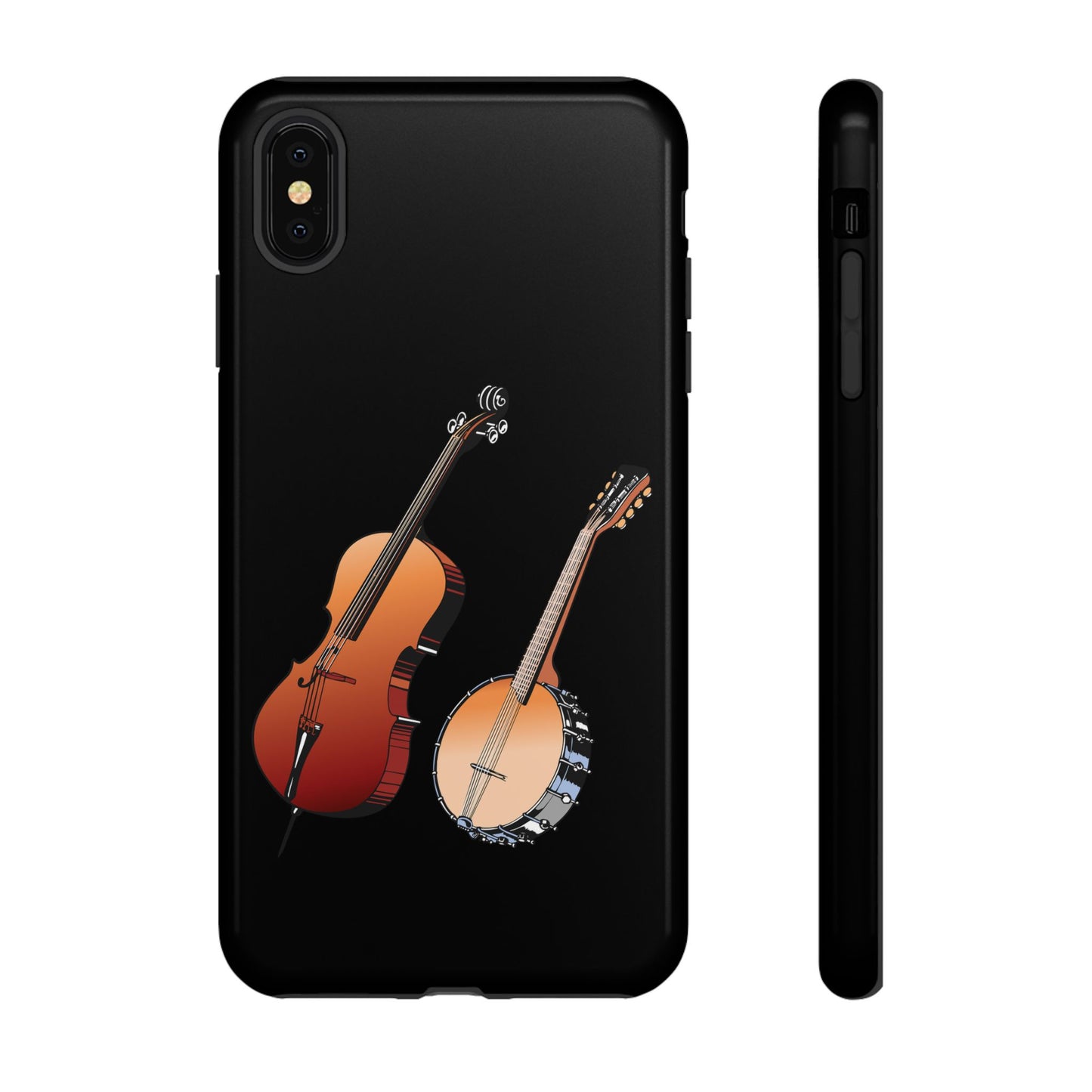 Musical Instrument Phone Case - Violin & Banjo Design, Music Lover Gift, Unique Phone Cover, Holiday Gift, Durable Tough Cases