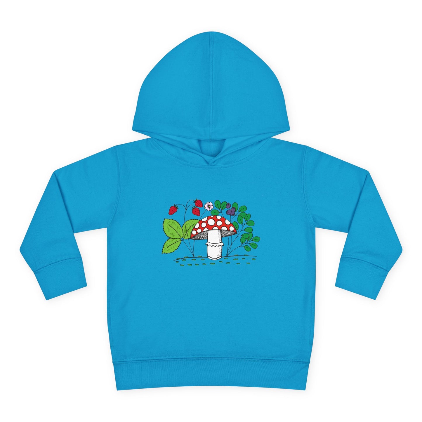 Whimsical Toddler Pullover Fleece Hoodie, Cute Sweater for Kids, Cozy Fall Fashion, Mushroom Design, Halloween Outfit, Gift for Toddlers