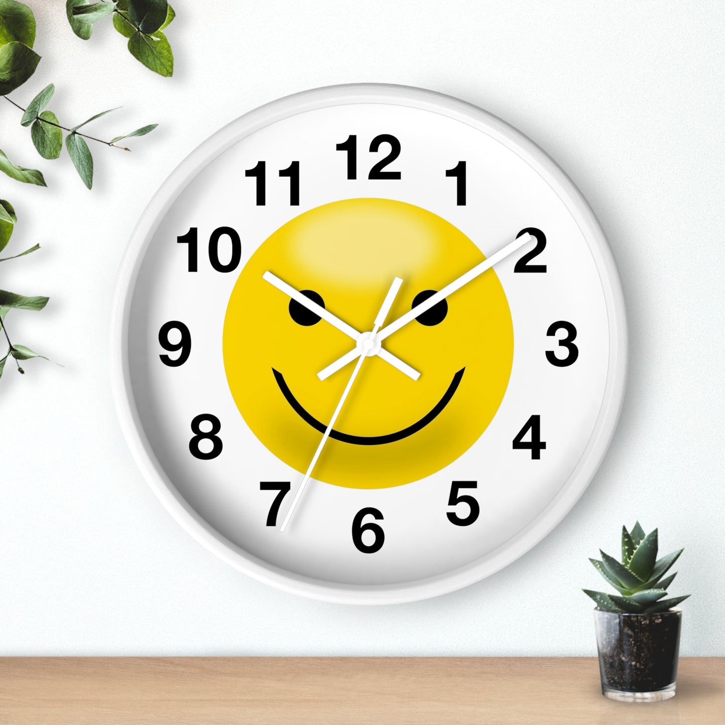 Cheerful Smiley Wall Clock, Positive Vibe Home Decor, Gift for Kids Rooms, Office Decor, Fun Timekeeper