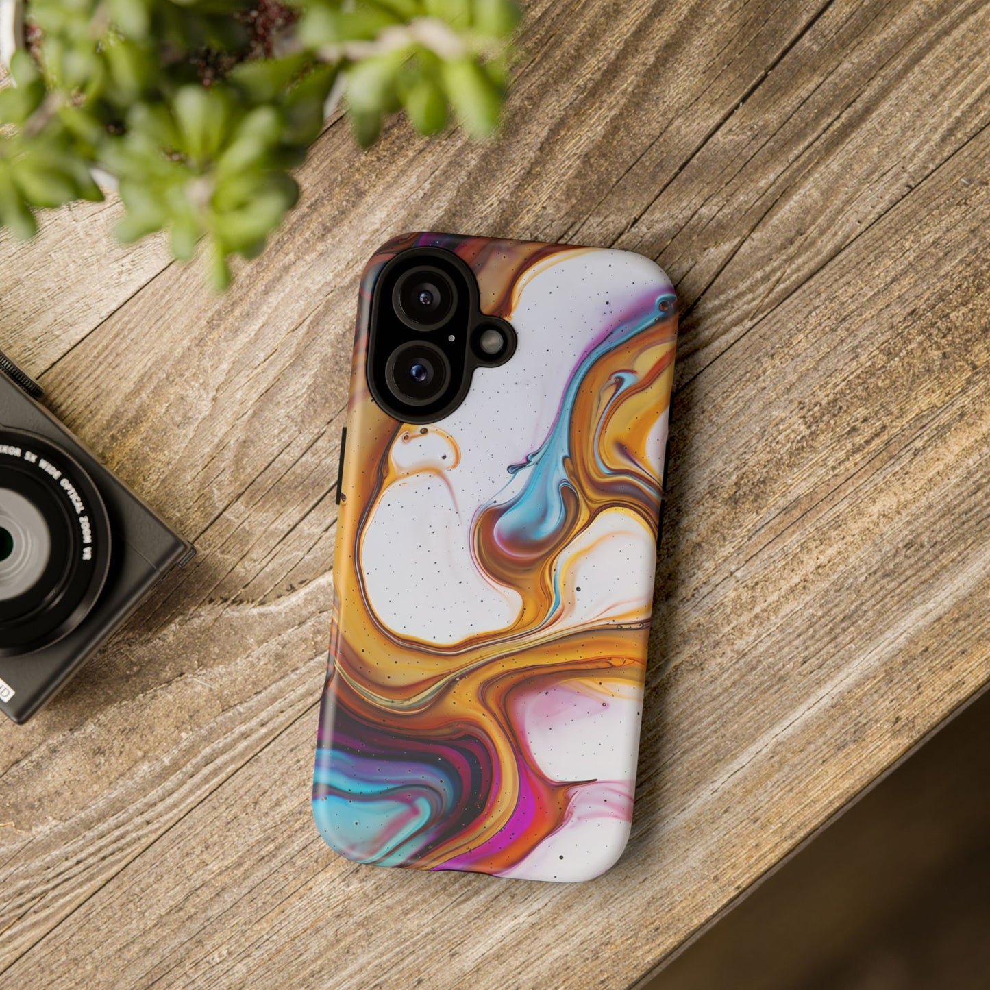 Artistic Phone Case, Tough Cases with Colorful Marble Design