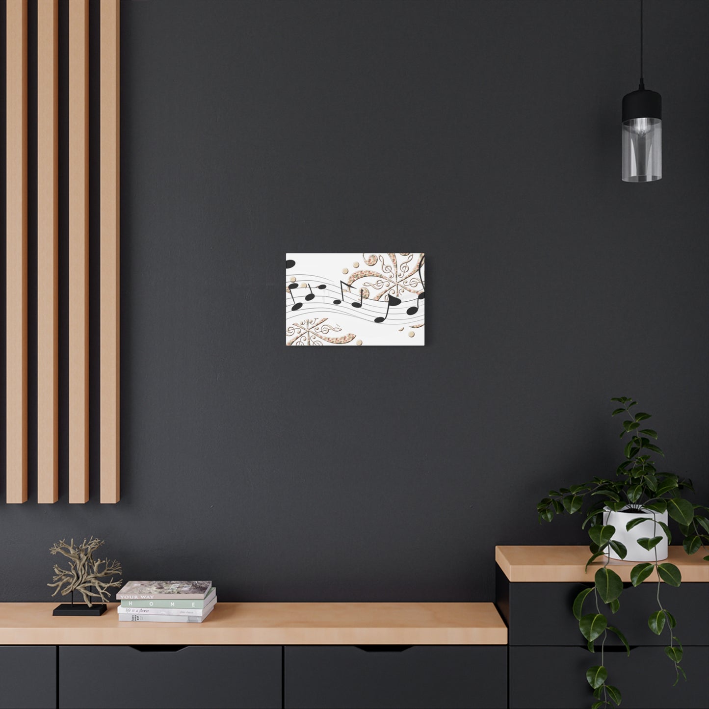 Musical Note Canvas Art, Floral Decor for Home, Music Lover Gift, Wall Art for Musicians, Unique Gift Idea