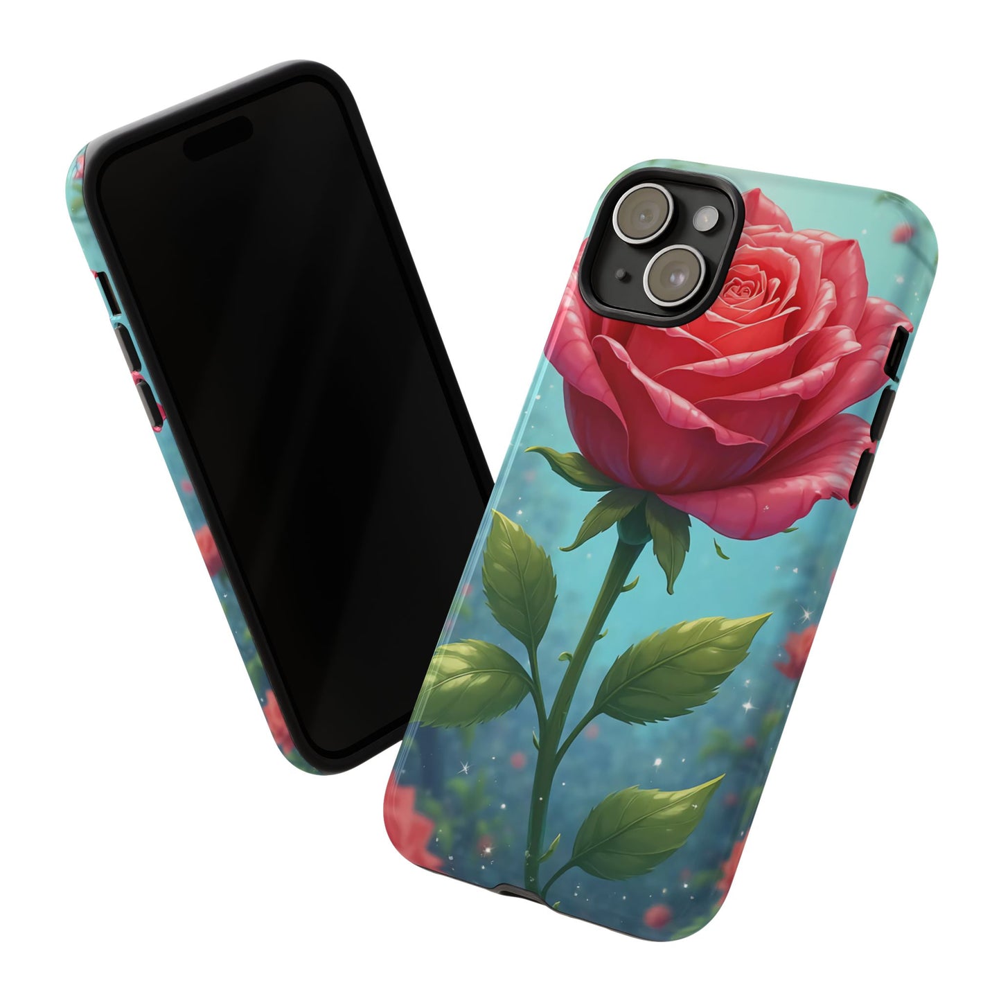 Floral Phone Case, Tough Cases with Elegant Rose Design, Stylish iPhone Cover, Rose Flower Gift for Nature Lovers, Unique Mobile Accessories
