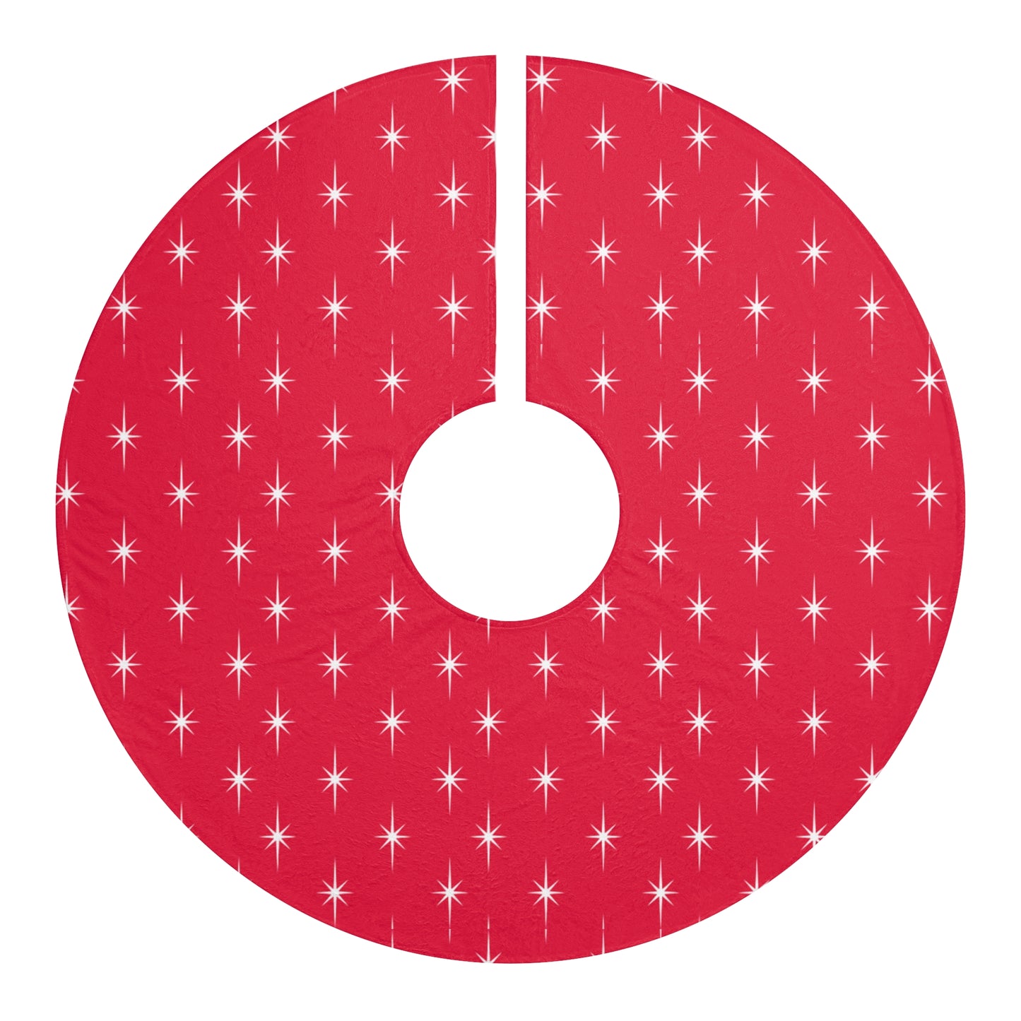 Sparkling Star Christmas Tree Skirt, Holiday Decor, Festive Home Accent, Red Tree Cover, Christmas Gift, Seasonal Decoration