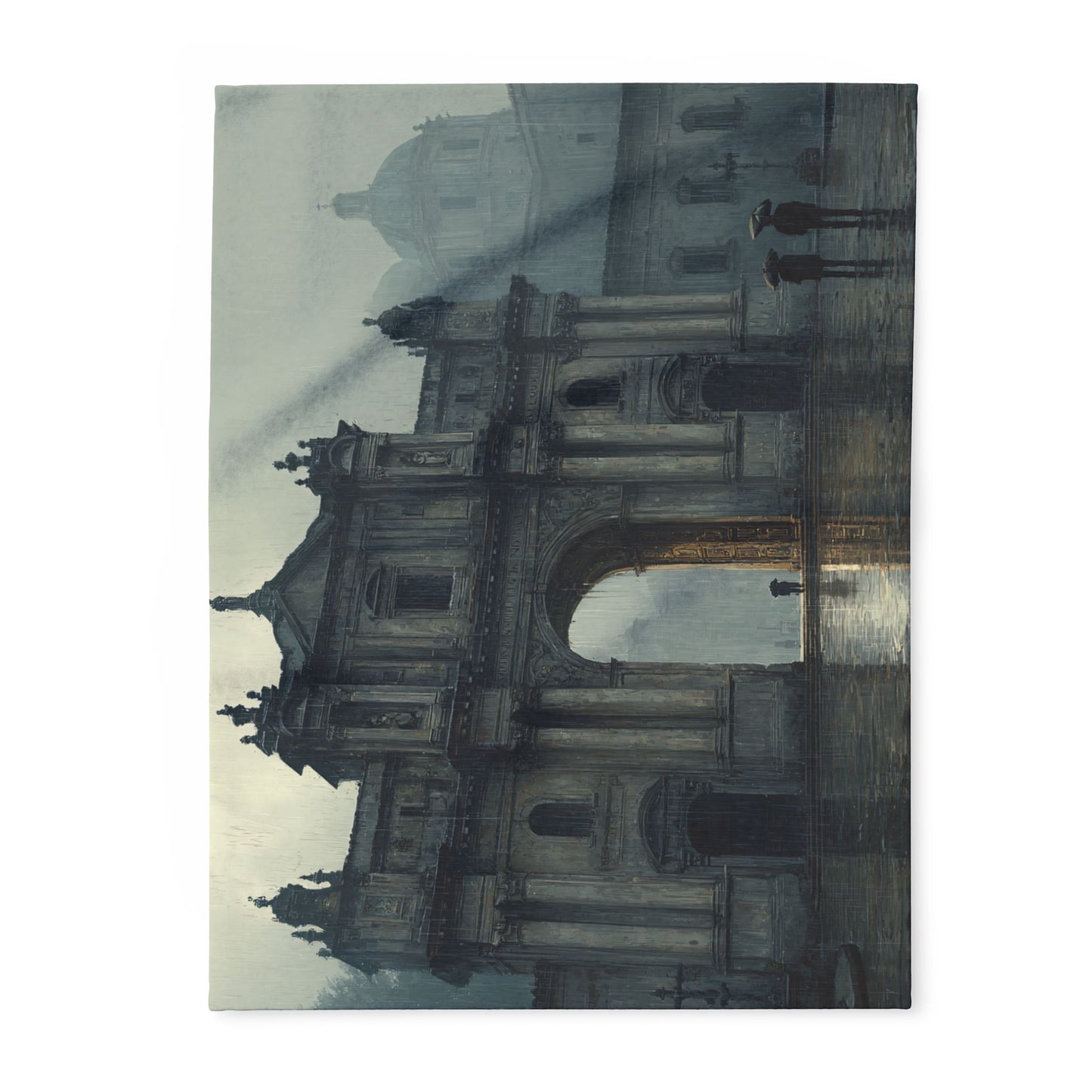 Cozy Arctic Fleece Blanket with Artistic Architecture Design, Soft Throw Blanket, Home Decor, Gift for Art Lovers, Warm Bedding