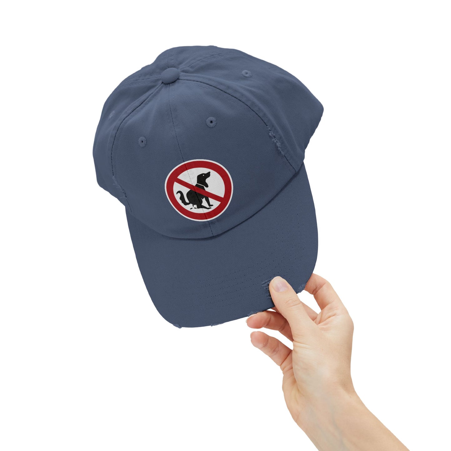 Unisex Distressed Cap with No Dogs Allowed Design | Casual Wear, Dog Owners Gift, Trendy Cap for Pet Lovers, Outdoor Style