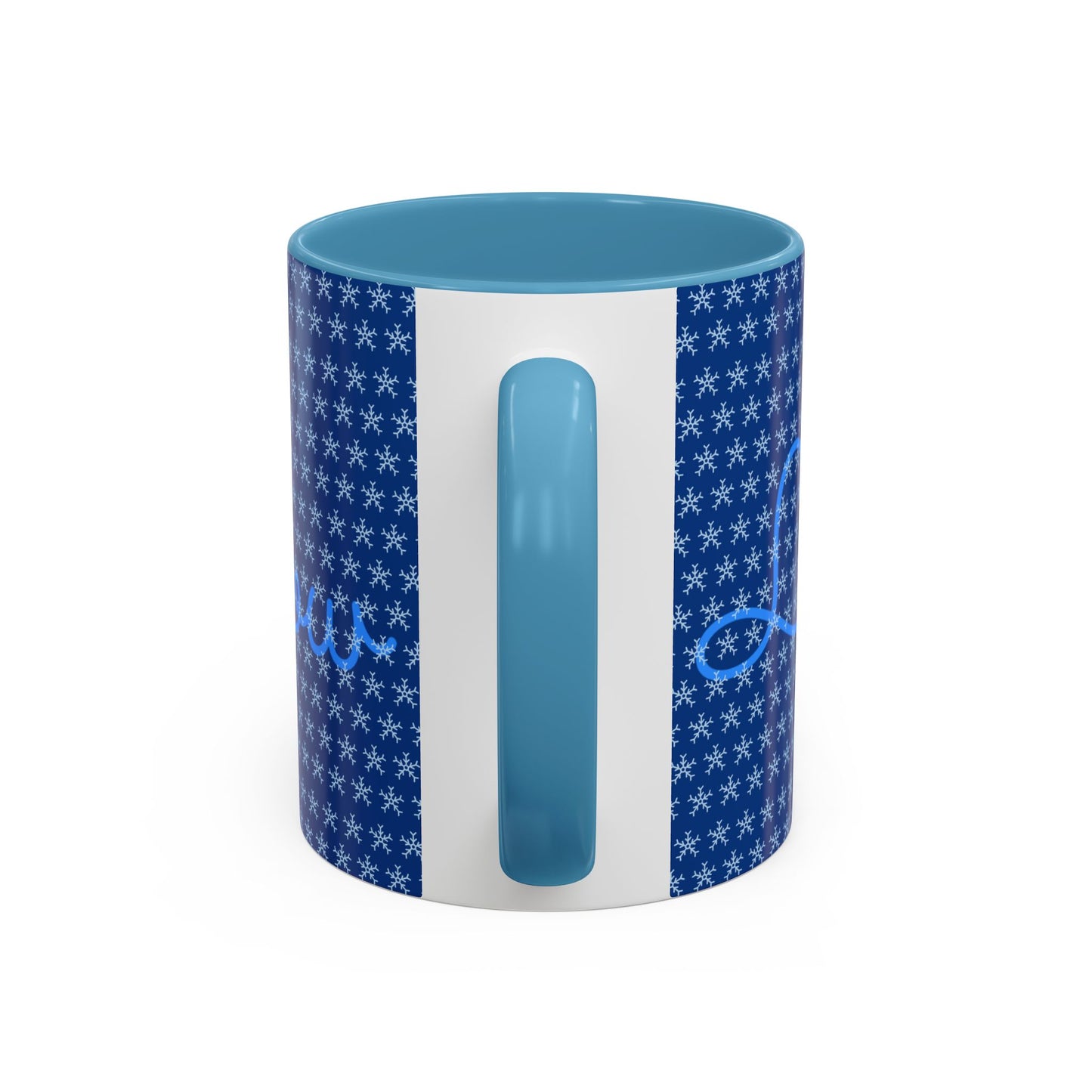 Snowy Night Accent Coffee Mug - Cozy Winter Drinkware, Seasonal Gifts, Holiday Décor, Comfortable Sipping, Blue Design