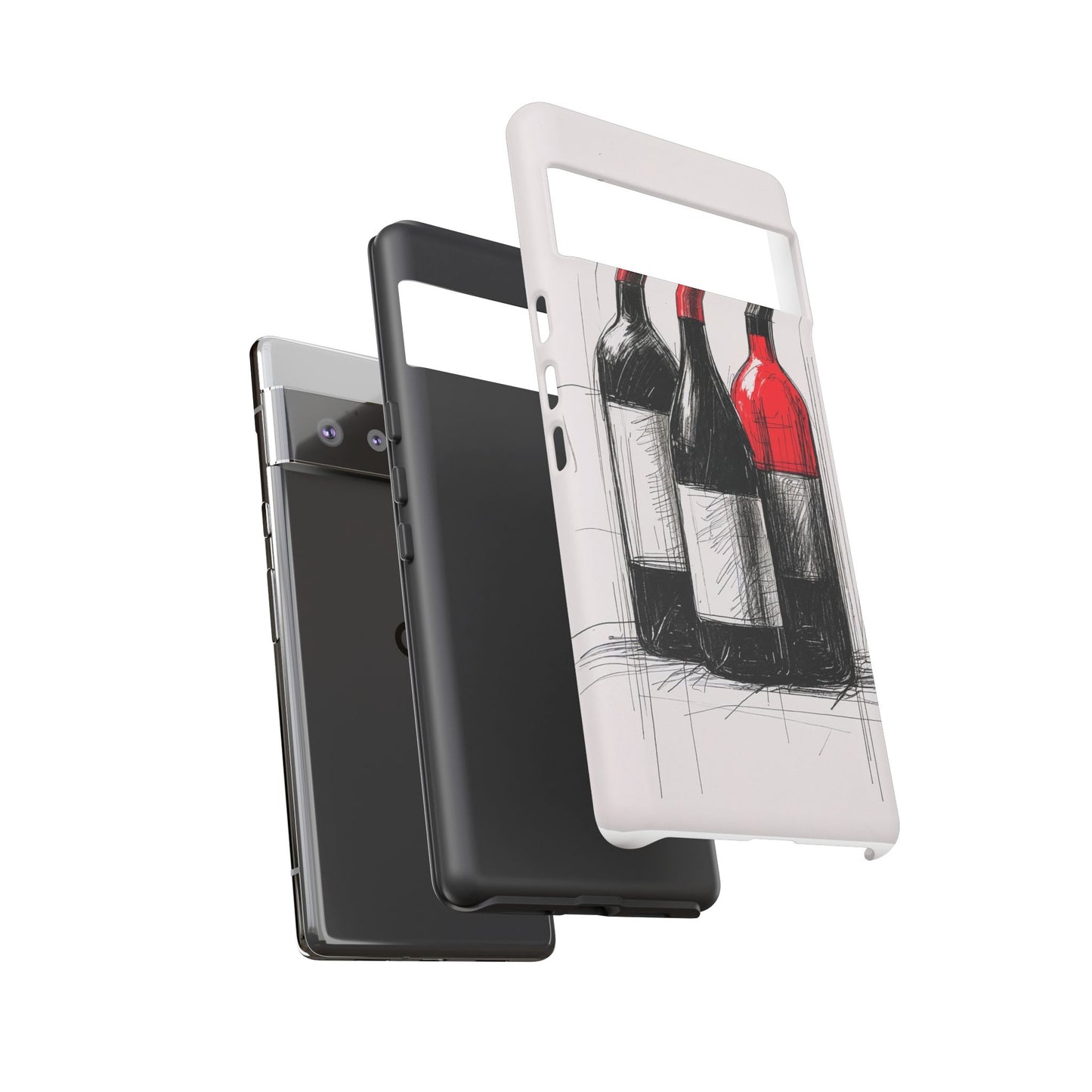 Wine Lover's Phone Case, Tough Phone Cover, Artistic Wine Design, Gift for Wine Enthusiasts, Customizable Case, Unique Wine Art