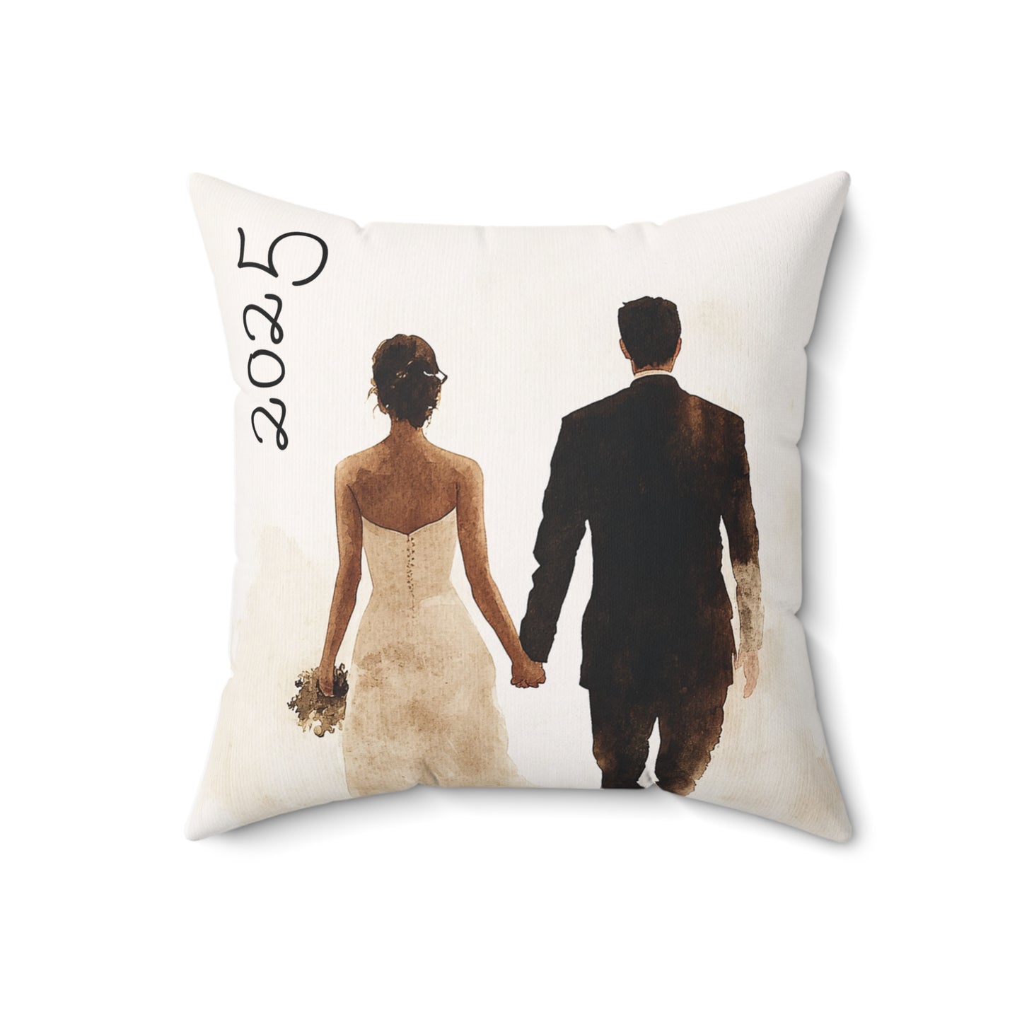 Wedding Couple Square Pillow, Romantic Home Decor, Anniversary Gift, Personalized Pillow, Bridal Shower Decor, Custom Art Pillow