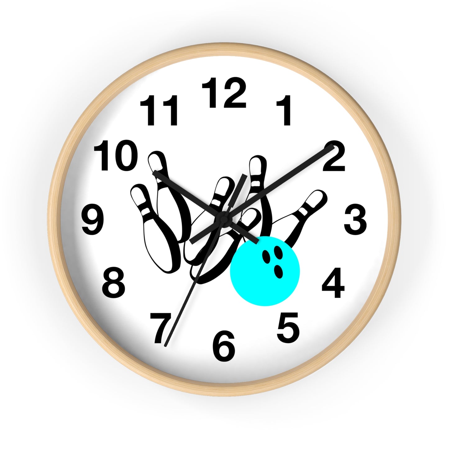 Bowling Wall Clock, Fun Bowling Decor, Gift for Bowlers, Sports Wall Art, Unique Bowling Gift, Bowling Alley Decor
