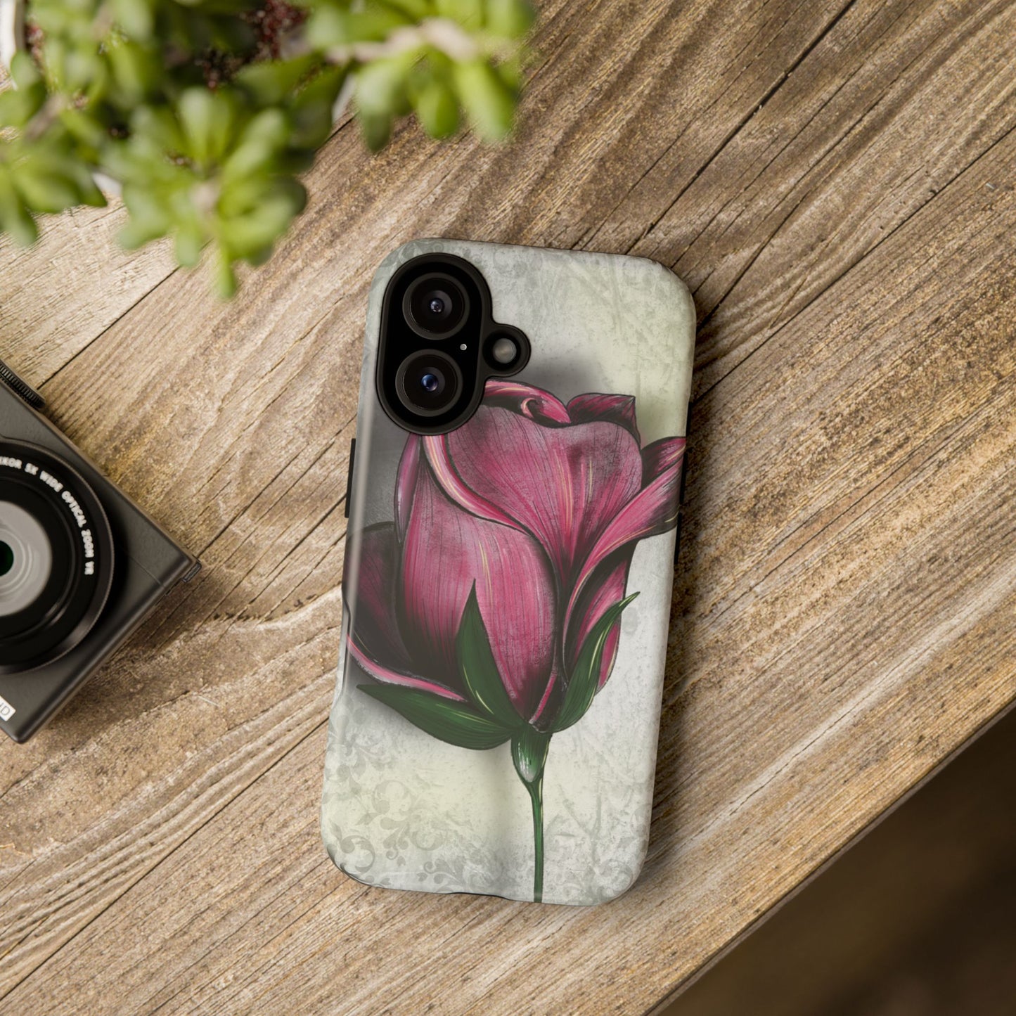 Rose Phone Case – Tough Cases, Floral Phone Cover, Gift for Her, Minimalist Design, Nature Lover's Accessory, Birthday Gift Idea