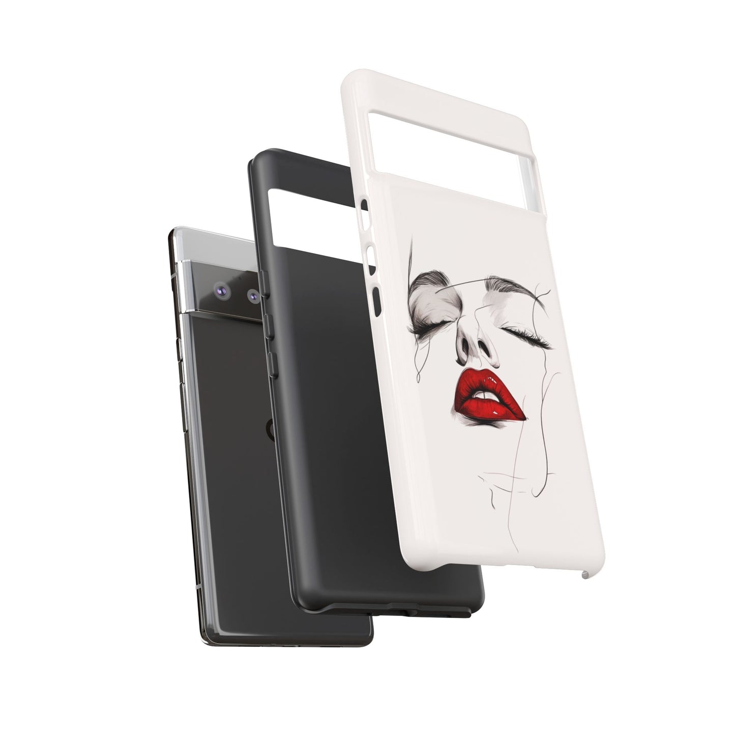 Stylish Phone Case with Artistic Lip Design, Femme Tech Accessory, Trendy Device Cover, Gift for Her, Unique Phone Accessories