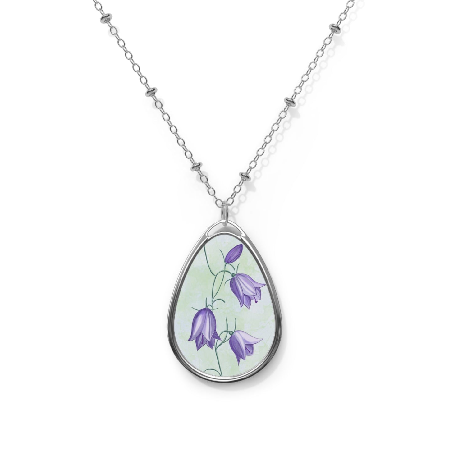 Delicate Floral Teardrop Necklace, Nature-Inspired Jewelry, Gift for Her, Spring Accessory, Anniversary Present, Customizable Charm