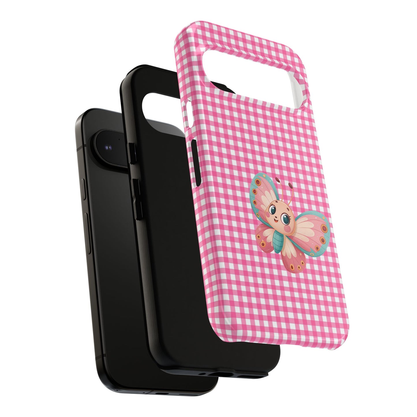 Cute Butterfly Phone Case, Tough Cases, Floral Phone Accessory, Gift for Her, Spring Fashion, Kids' Birthday Present, Pastel Aesthetic