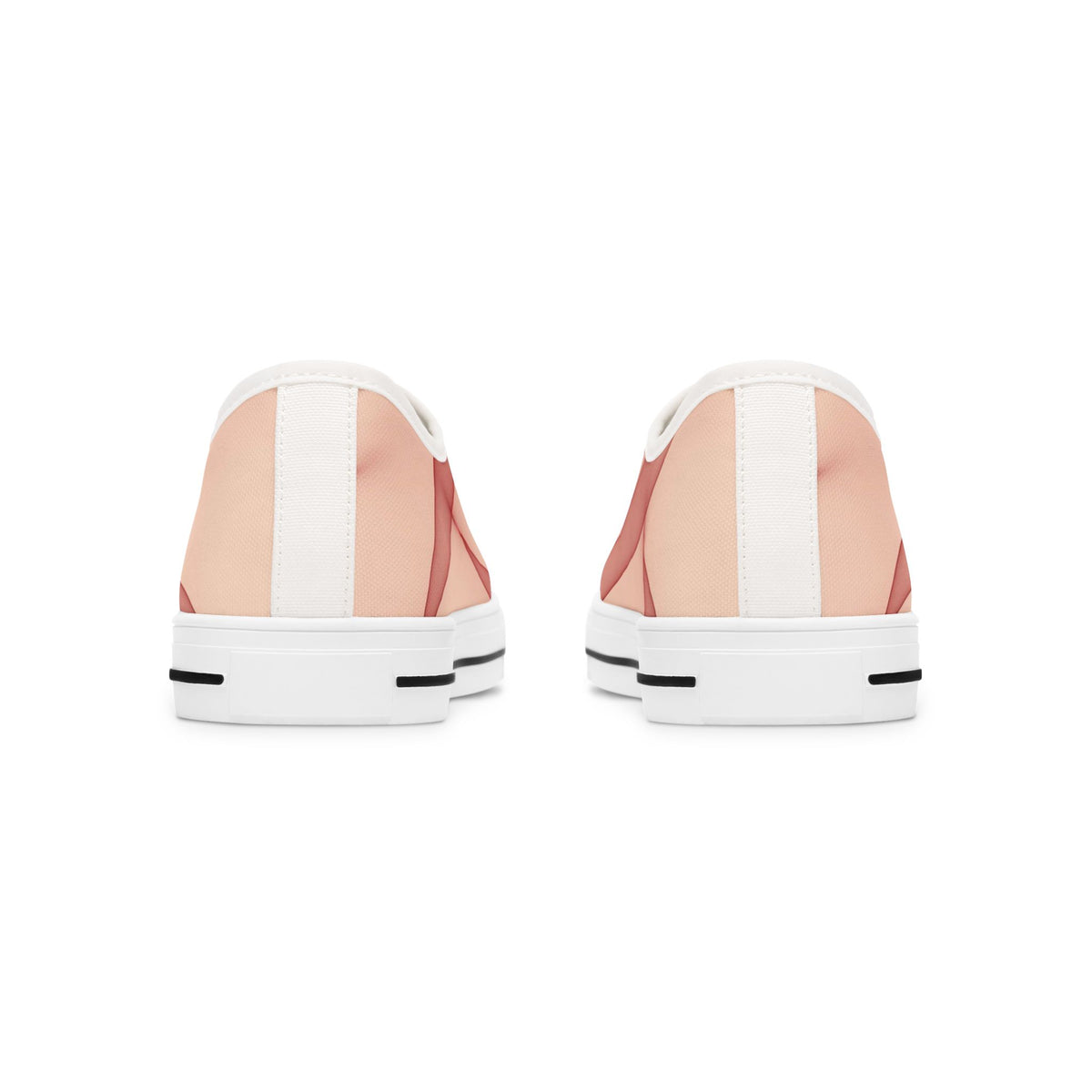 Pink Abstract Wave Low Top Sneakers — Women's Casual Canvas Shoes