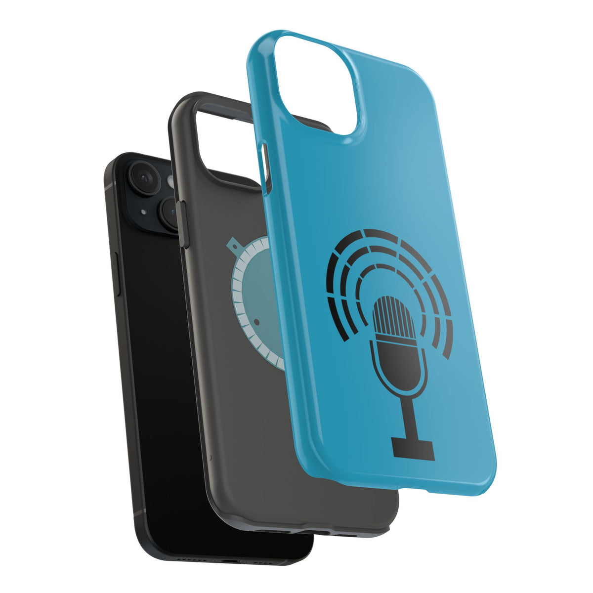 Phone Case — Retro Microphone Podcast Design, Magnetic Impact-Resistant