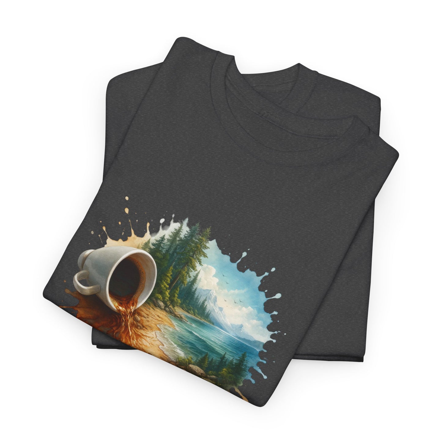 Nature-Inspired Unisex Heavy Cotton Tee, Casual Outfit, Gift for Nature Lovers, Camping Apparel, Outdoor Adventure Shirt