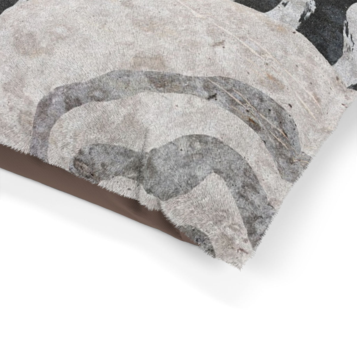 Abstract Wave Pattern Pet Bed — Plush Black & Gray Dog & Cat Cushion