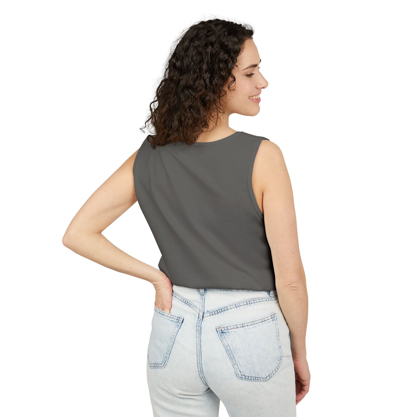 5-Star "WANTED" Garment-Dyed Tank Top, Unisex Summer Shirt, Gift for Him/Her, Trendy Casual Wear, Pool Party Outfit, Unique Graphic Tee