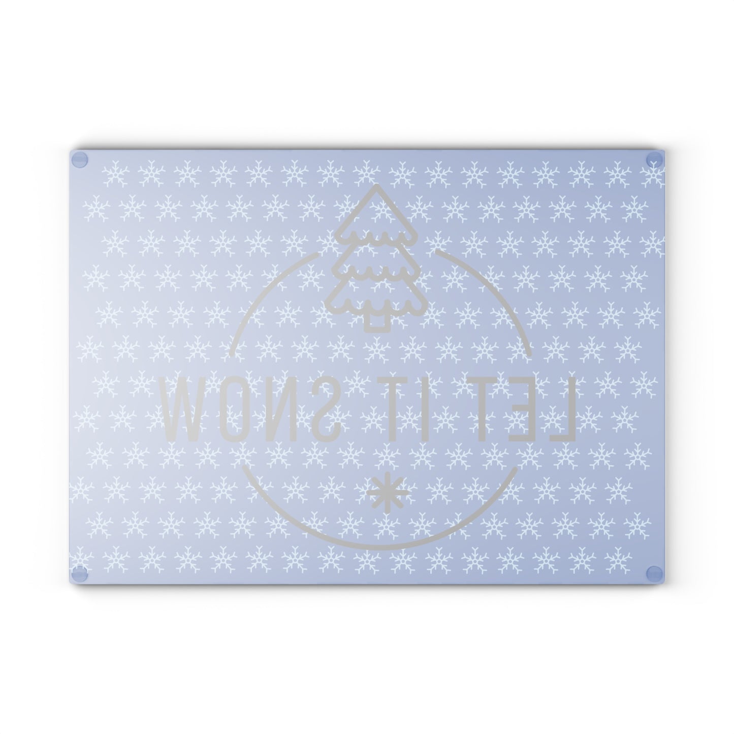 Winter Themed Glass Cutting Board - Let It Snow Design, Holiday Kitchen Decor, Christmas Gift, Festive Cooking, Snowflake Kitchenware