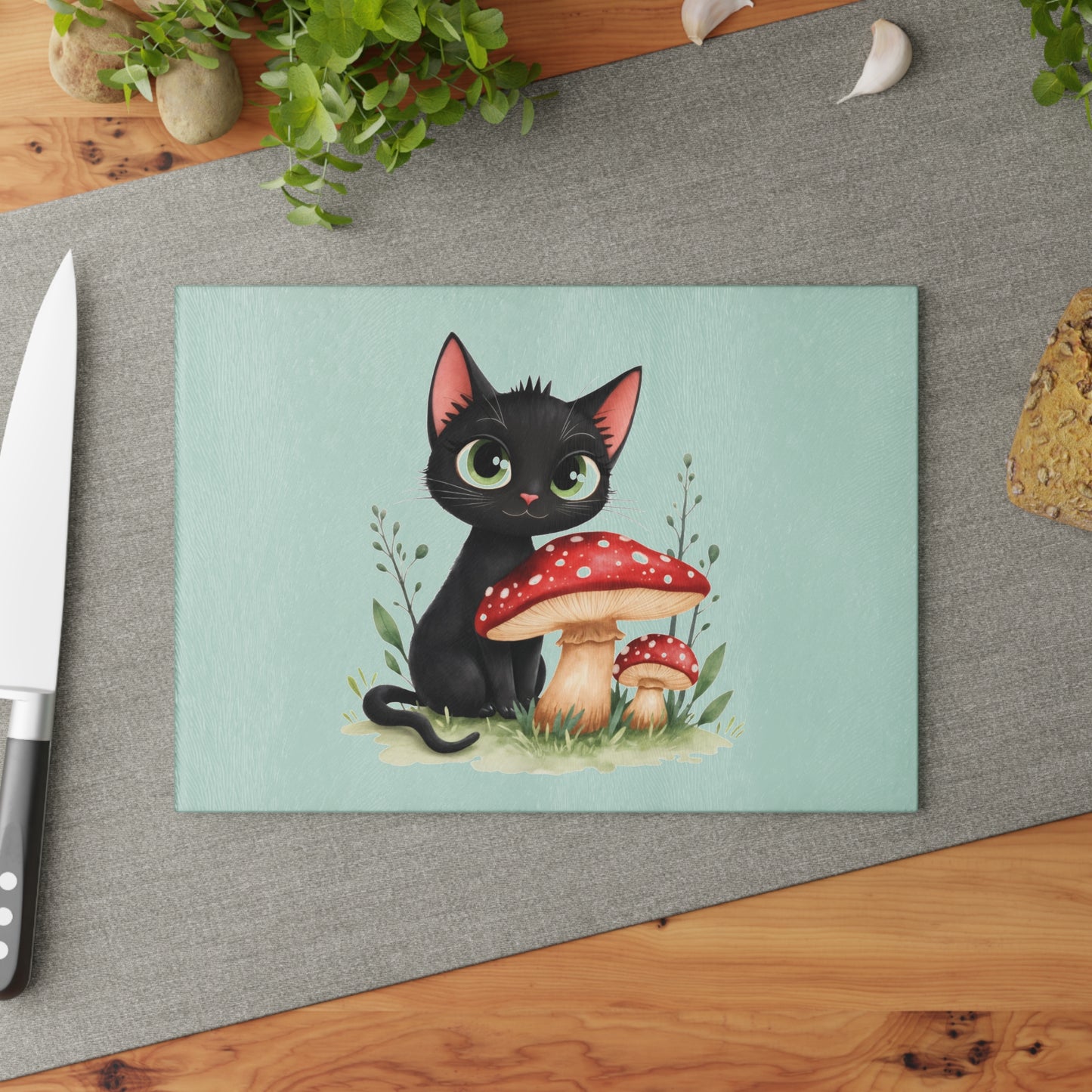 Whimsical Cat Glass Cutting Board, Cute Kitchen Decor, Cat Lover Gift, Unique Housewarming Gift, Cooking Accessory, Pet-Themed Kitchenware