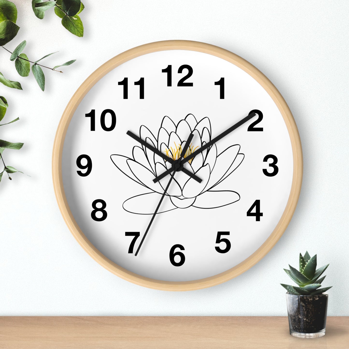Lotus Flower Wall Clock, Boho Home Decor, Meditation Gift, Office Timepiece, Unique Wall Art, Zen Decor