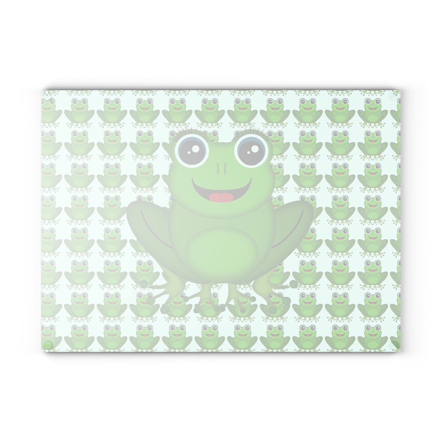 Cheerful Frog Design Glass Cutting Board, Kitchen Decor, Gift for Nature Lovers, Funny Cooking Gift, Frog Lover's Kitchen