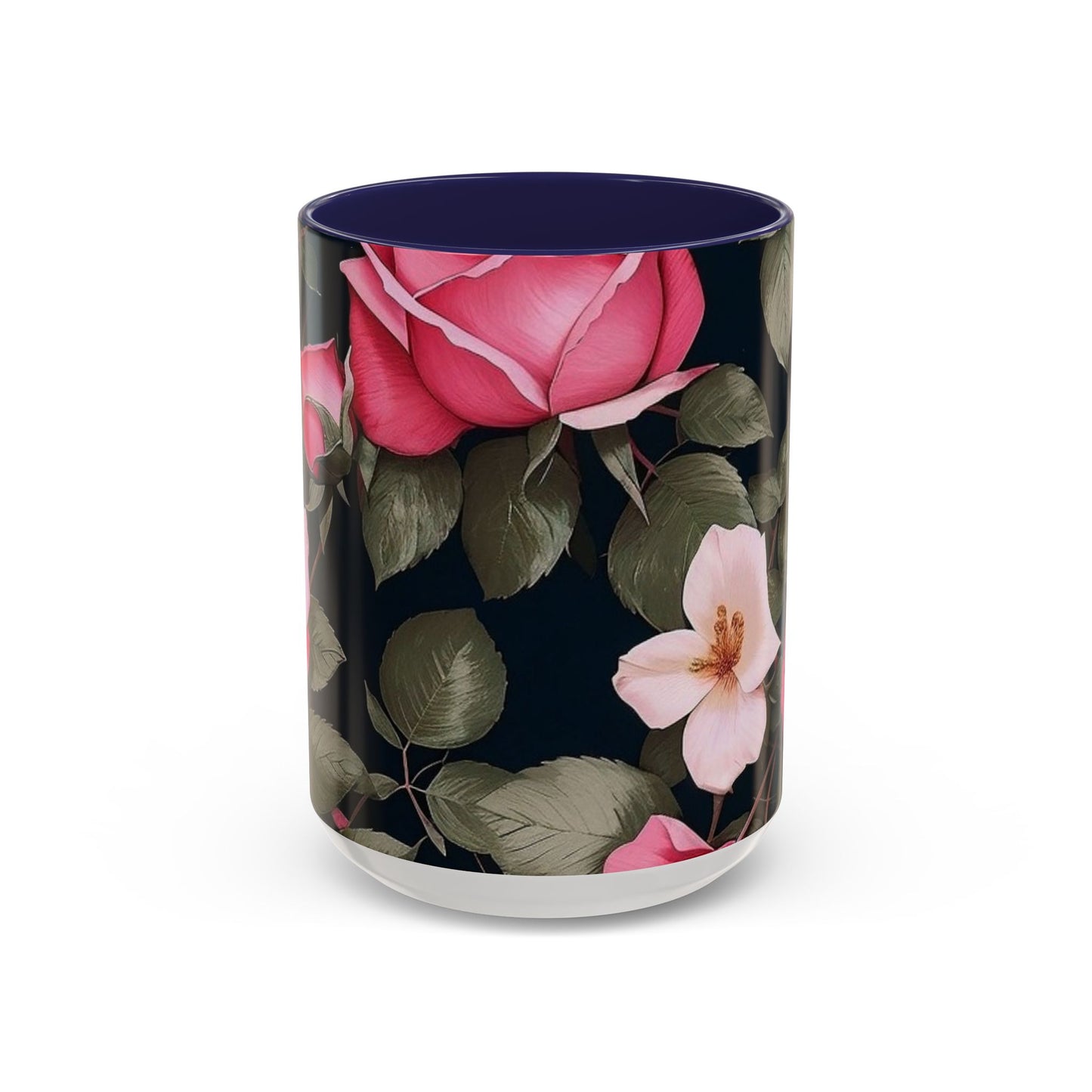 Floral Accent Coffee Mug, Gift for Her, Cute Floral Mug, Spring Decor, Coffee Lover Gift