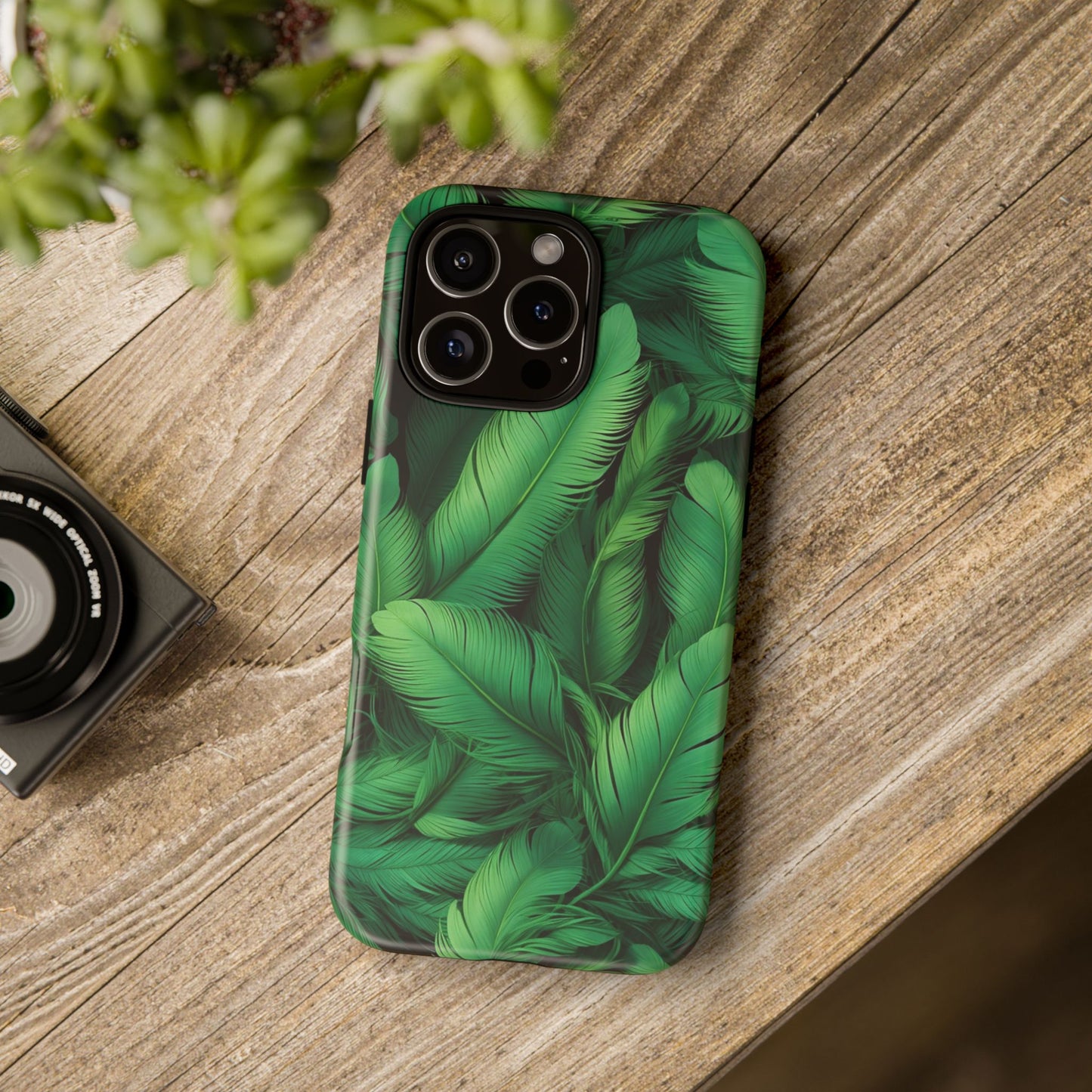 Tough Cases - Tropical Leaf Phone Case, Nature-inspired, Phone Accessory, Gift for Her, Jungle Theme, Eco-Friendly