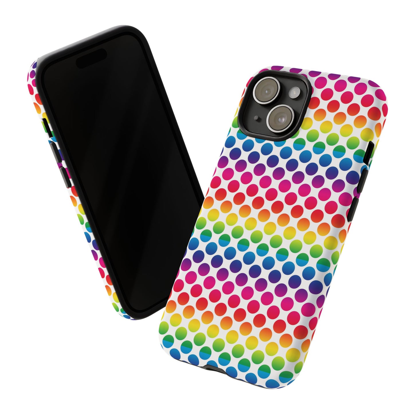 Rainbow Dot Phone Case, Colorful Phone Cover, Fun Phone Accessory, Gift for Friends, Trendy Mobile Case